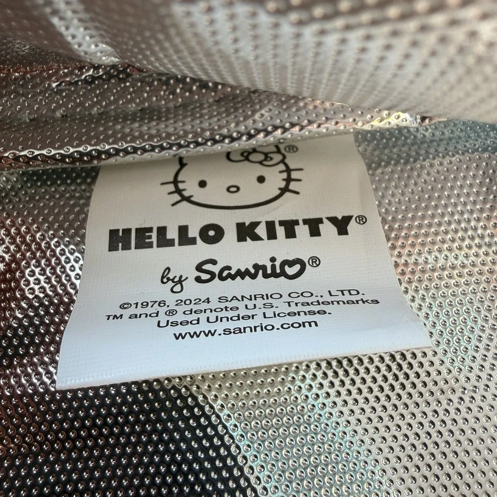 Hello Kitty Brand Lunch Box Sequinned with Bottle Holder Insulated Double Zipper